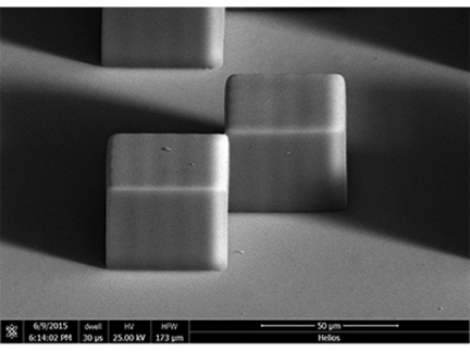 Ukázky vytvořených struktur pomocí litografu MicroWriter